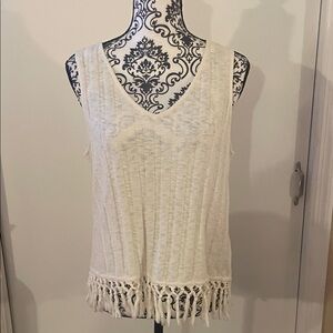 Chic Sleeveless Fringe Tank Top